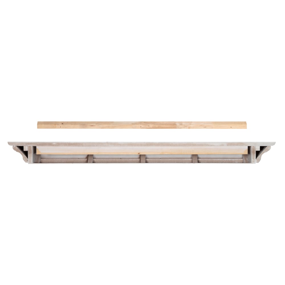 L'étagère ou la tablette de cheminée Crestwood de 60 po MDF peinture blanche