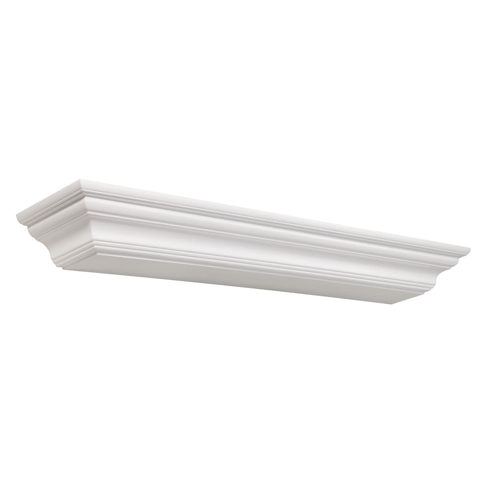 L'étagère ou la tablette de cheminée Crestwood de 60 po MDF peinture blanche