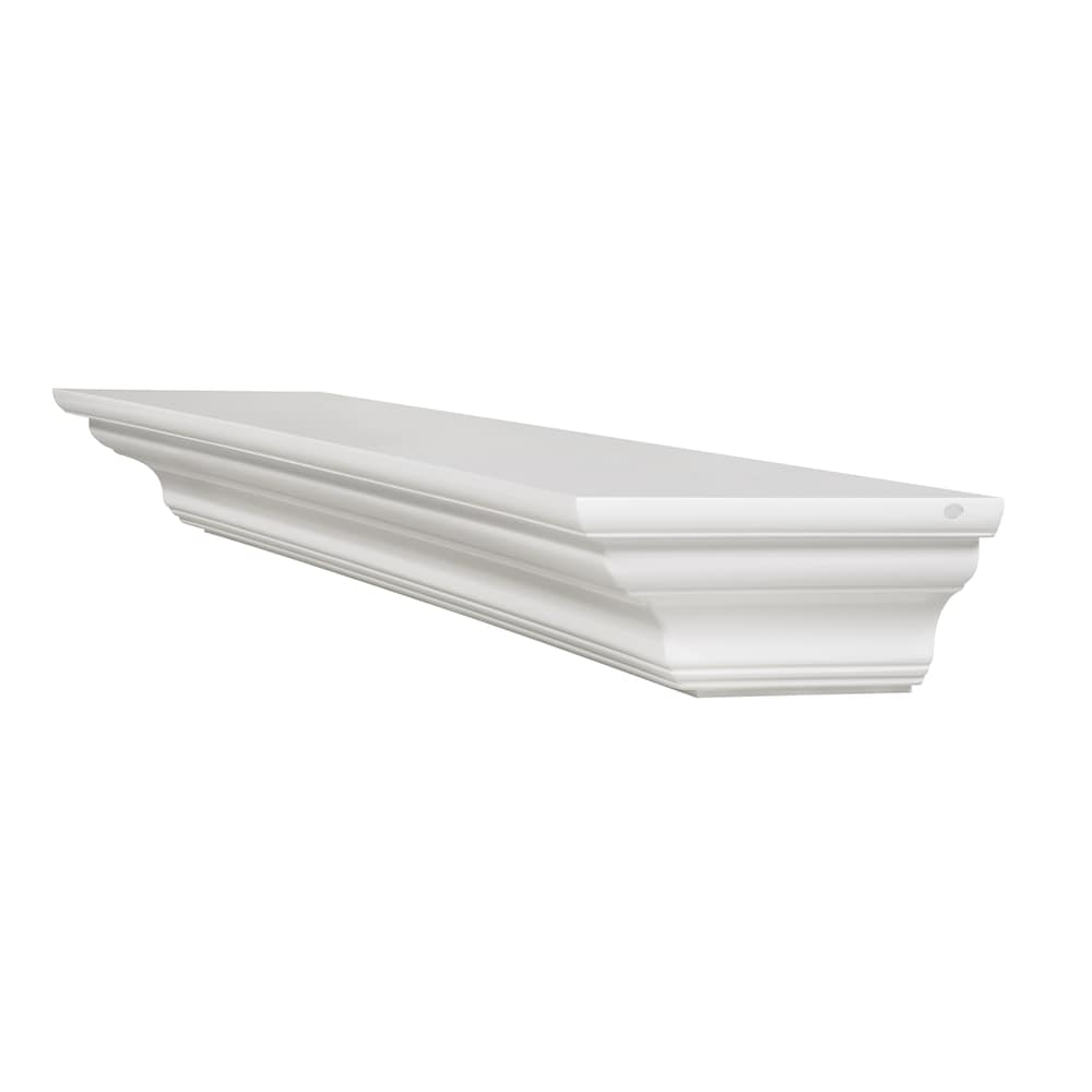 L'étagère ou la tablette de cheminée Crestwood de 60 po MDF peinture blanche