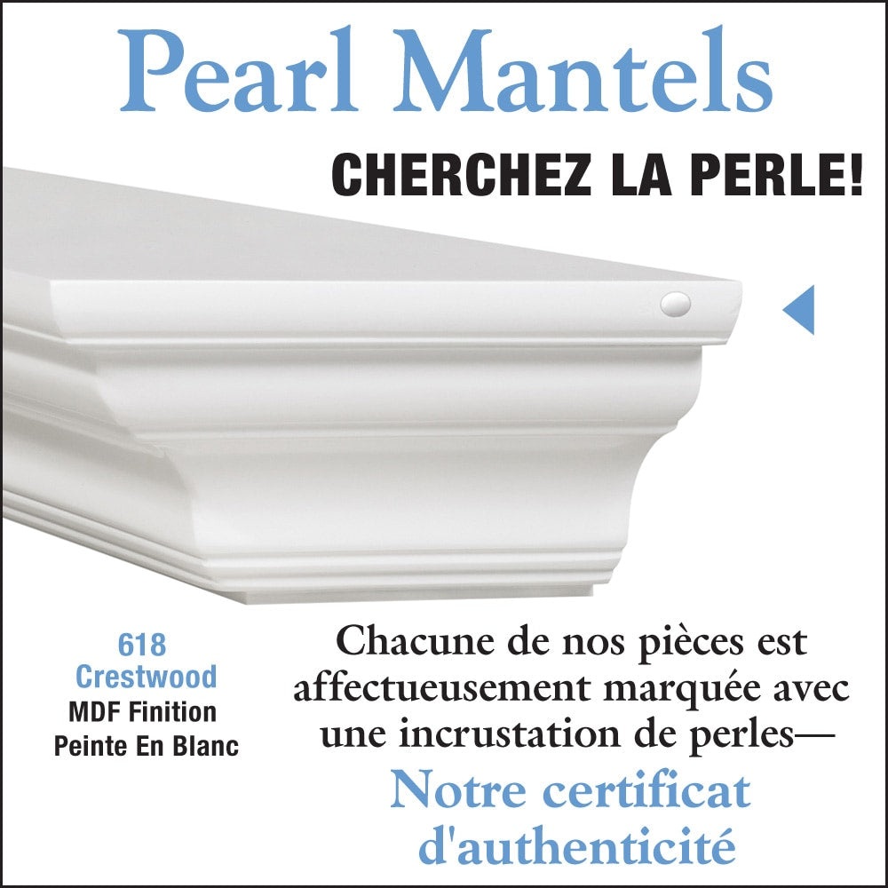 L'étagère ou la tablette de cheminée Crestwood de 60 po MDF peinture blanche
