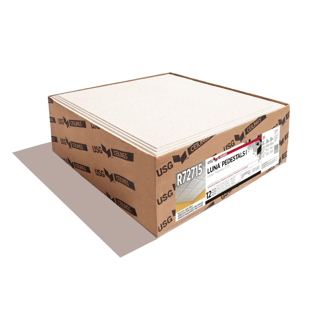 2 ft. x 2 ft. Luna Pedestals I Lay-in White Ceiling Tile (Sold by Case - Pack of 12)