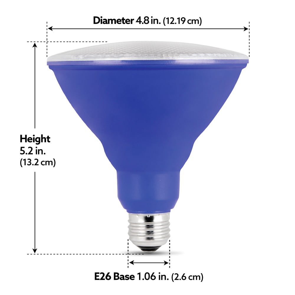 7-Watt PAR38 E26 Base Blue Non-Dimmable Reflector LED Light Bulb (4-Pack)