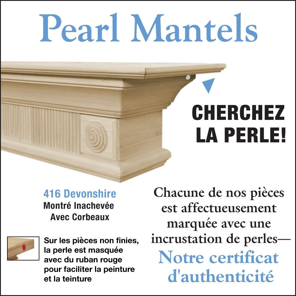L'étagère Devonshire 60" ou étagère de cheminée non finie