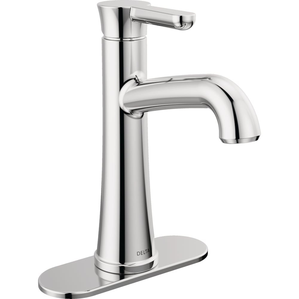 Robinet de lavabo de salle de bain à poignée unique Greydon à trou unique et à levier, montage sur pont, débit standard, chrome