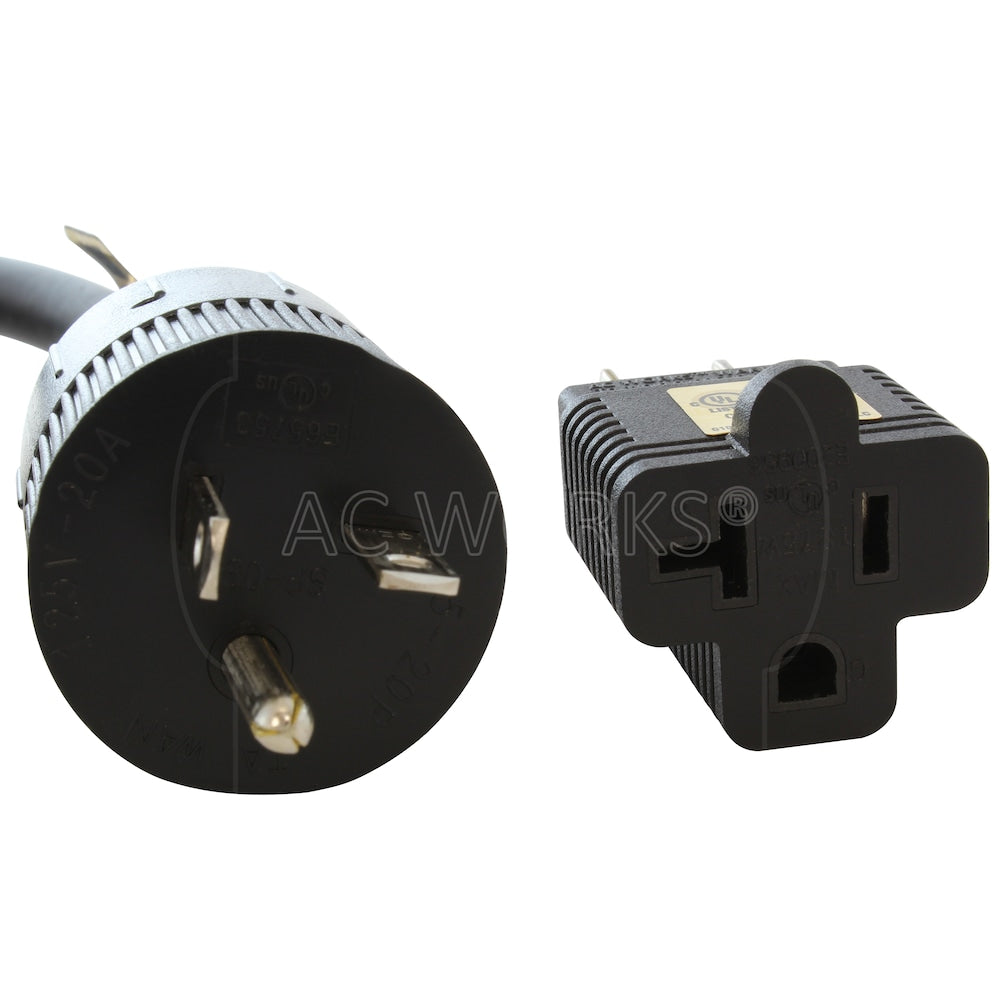 10ft 3-Prong 20 Amp 125V 12/3 Household Outdoor Extension Cord