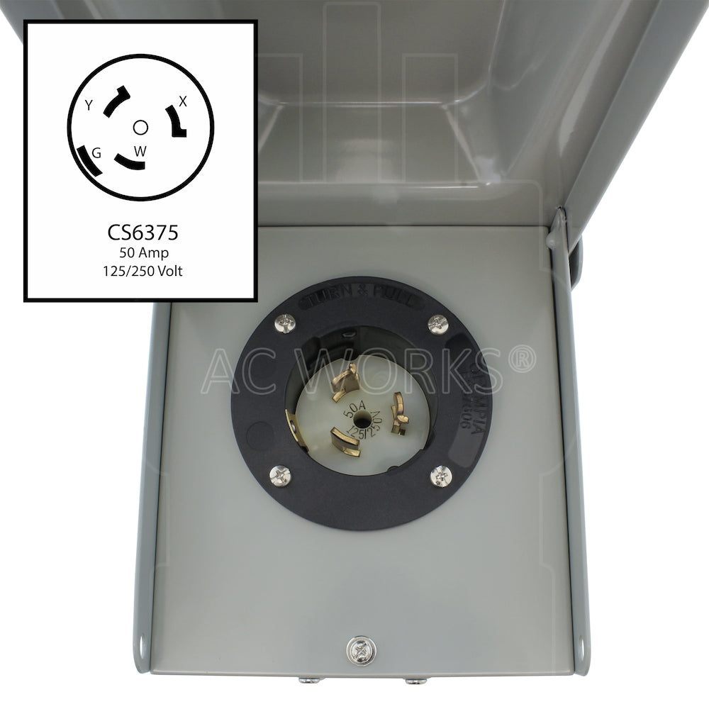 Boîte d'entrée de commutateur de transfert robuste, verrouillage 50A, 4 fils CS6375/SS2-50