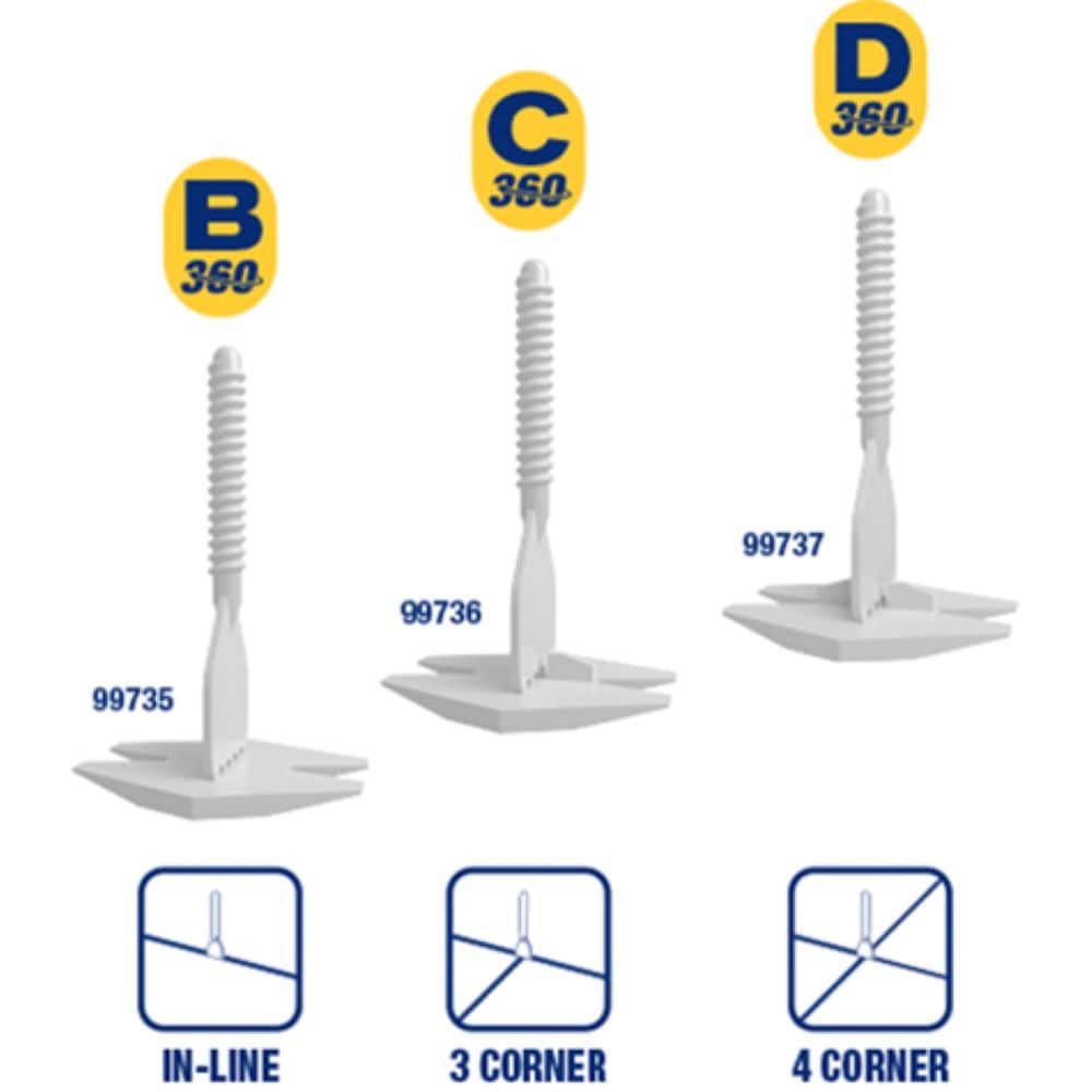 LASH360 1/16 in. Tile Leveling 4-Corner Stems (100 Pack)