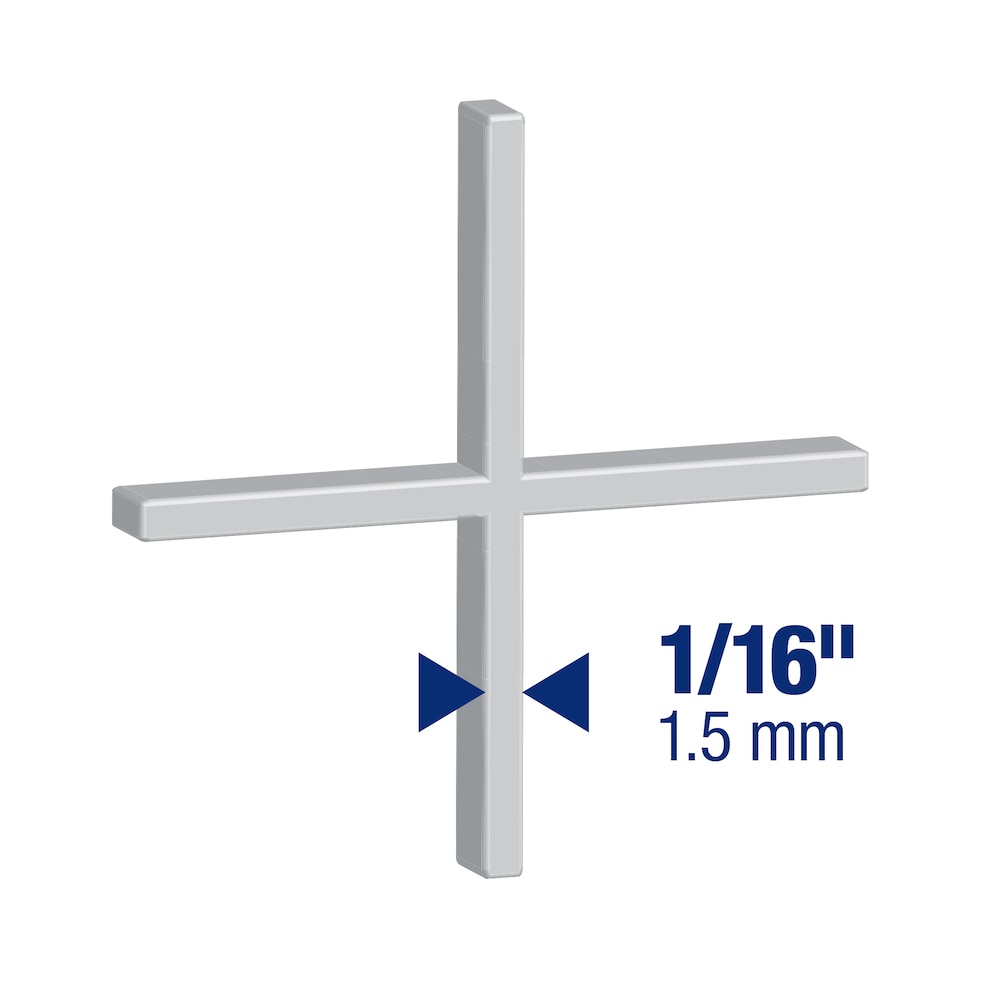 Espaceurs de carrelage de style dur sans rinçage de 1/16 po (paquet de 1 500)