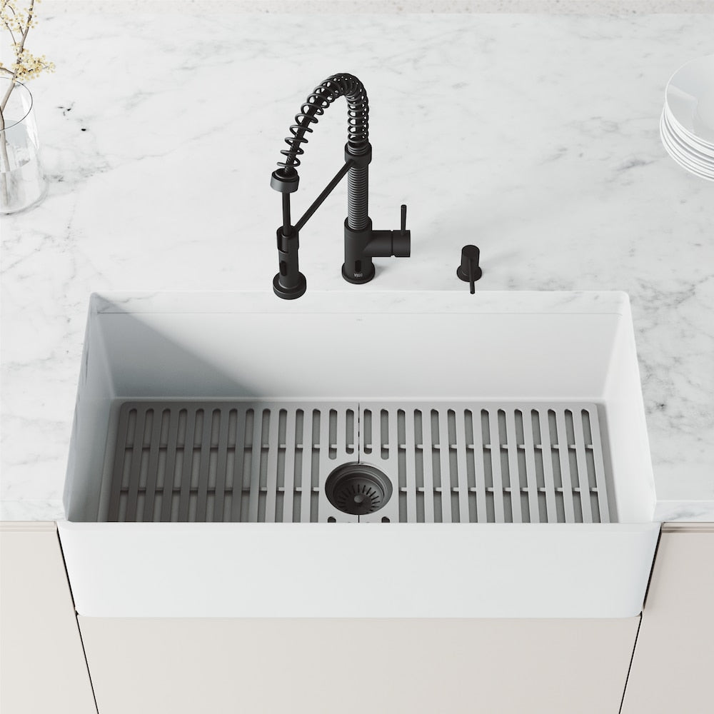 Edison Single-Handle Pull-Down Sprayer Kitchen Faucet with Soap Dispenser and Touchless Sensor in Matte Black