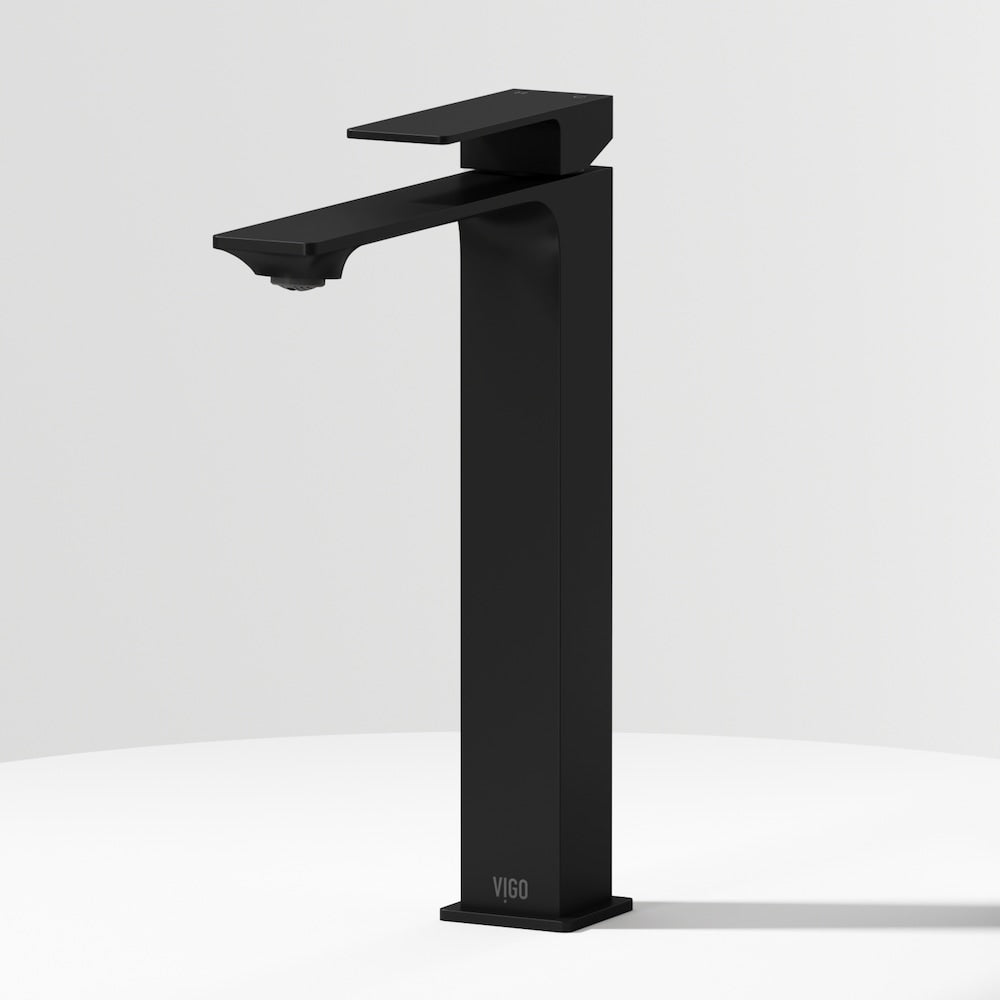 Dunn Single Hole Single-Handle Vessel Bathroom Faucet in Matte Black
