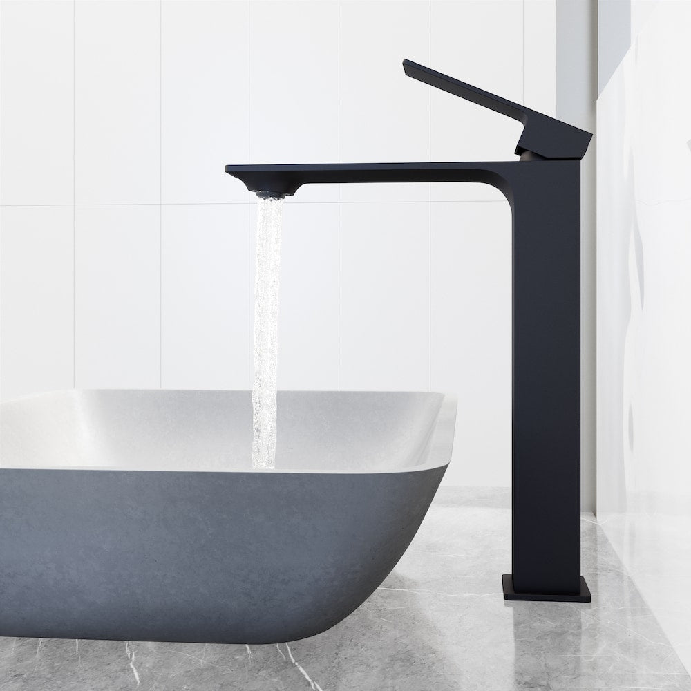 Dunn Single Hole Single-Handle Vessel Bathroom Faucet in Matte Black