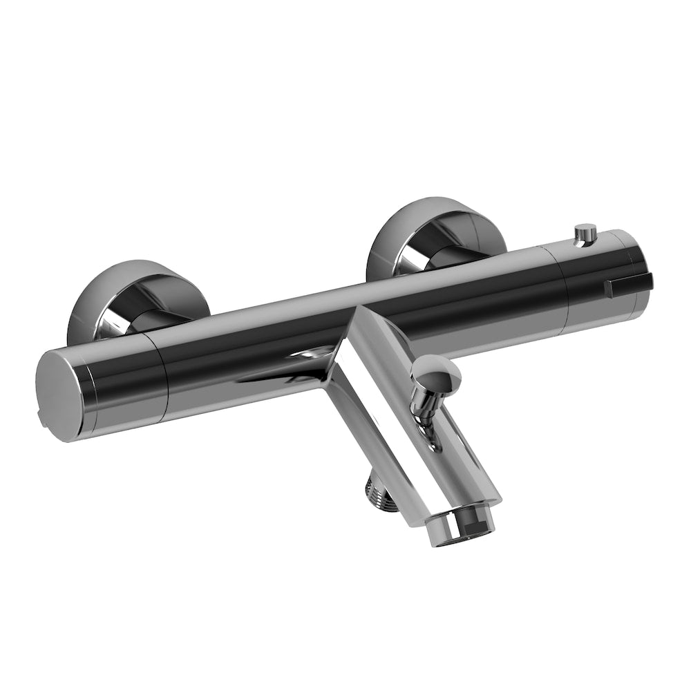 Barre de type T (thermostatique) avec inverseur et bec de baignoire chromé