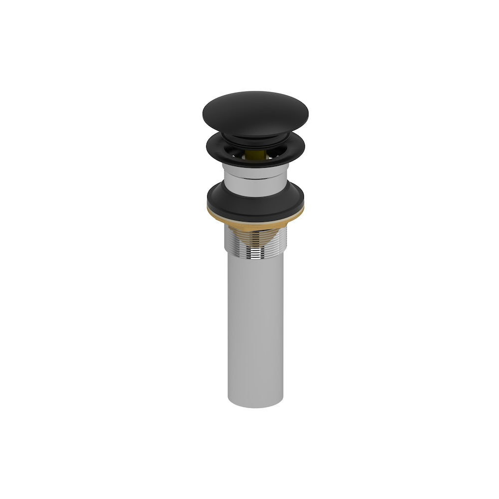 Black Lavatory push drain without overflow