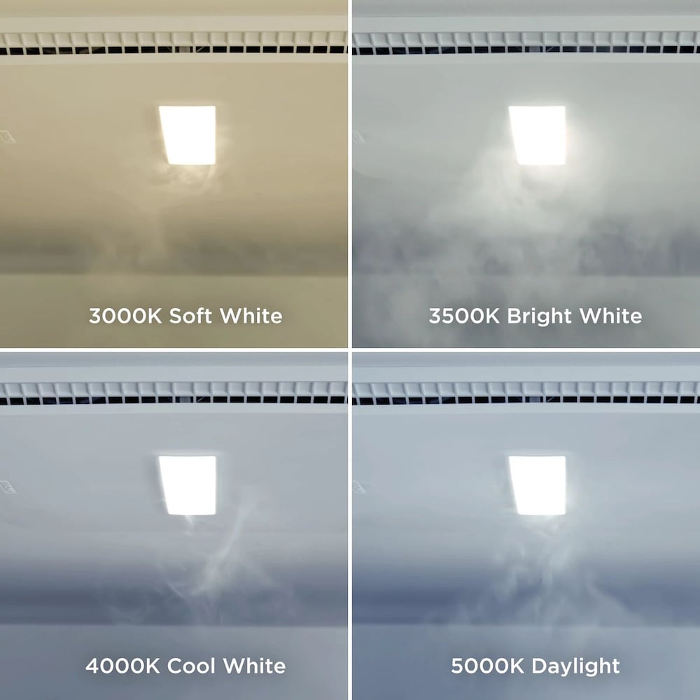 Ventilateur de salle de bain 80 CFM 0,7 Sones avec lumière LED CCT sélectionnable (pour salles de bain jusqu'à 75 pi2)
