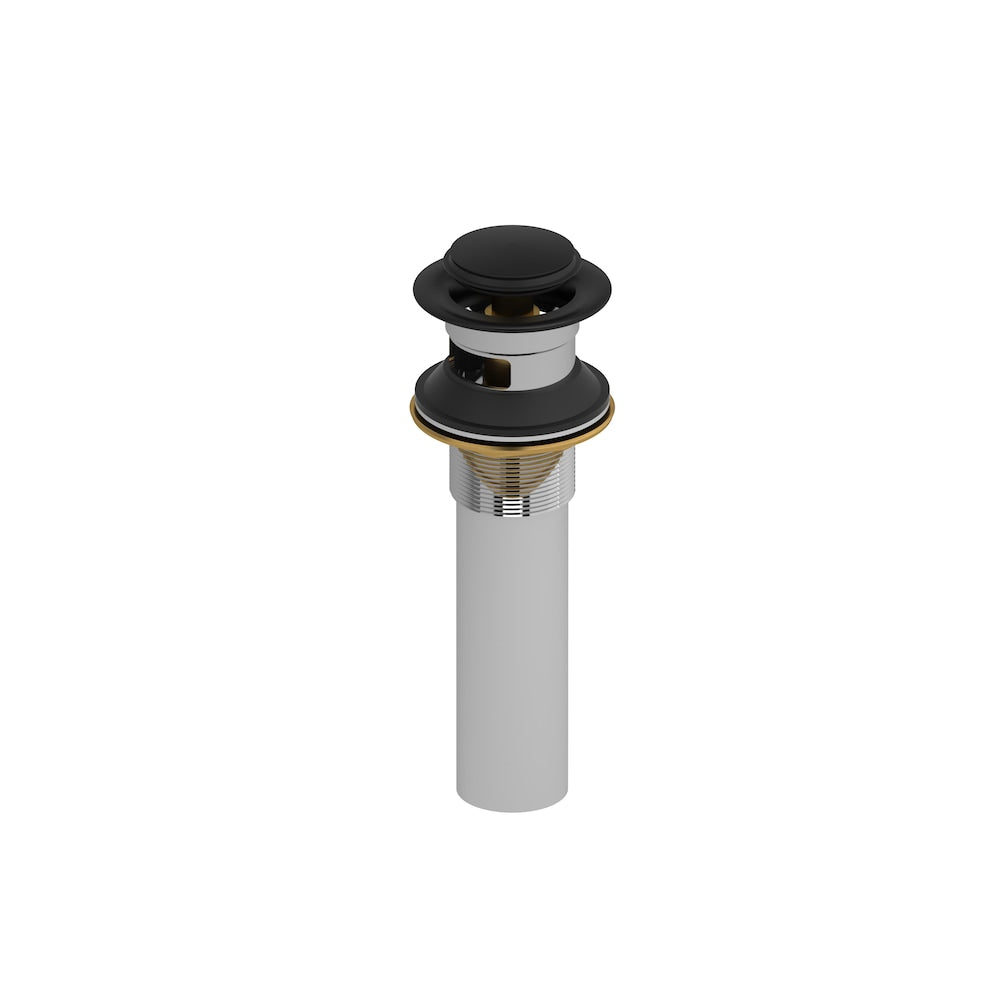 6 1/8" Lavatory push drain with overflow Black