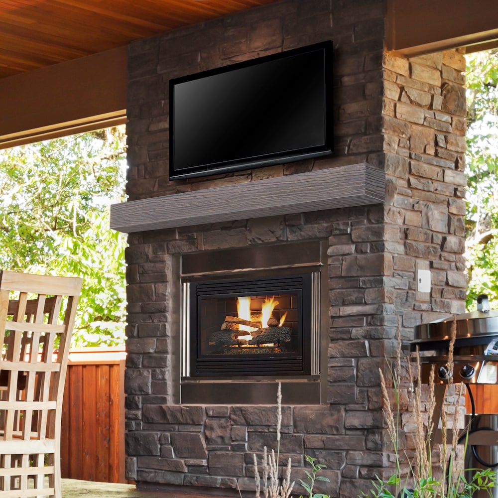 Étagère incombustible aspect bois naturel Zachary 48" avec finition Little River