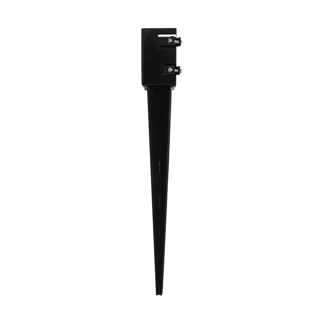 Black Multi-Purpose 4 in. x 4 in. Yard & Lawn Spike for In-Ground Post Support