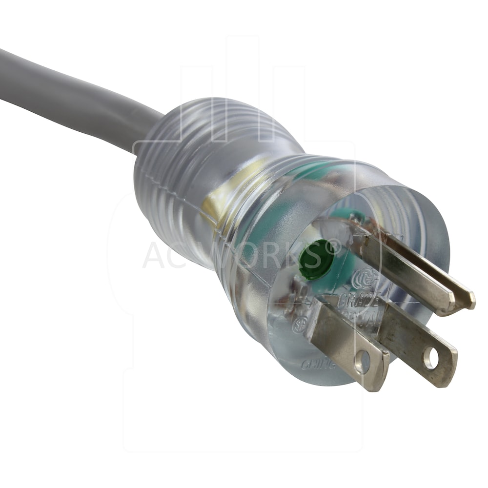 20ft 14/3 15A Medical Grade Power Cord with Right Angle IEC C13 Connector