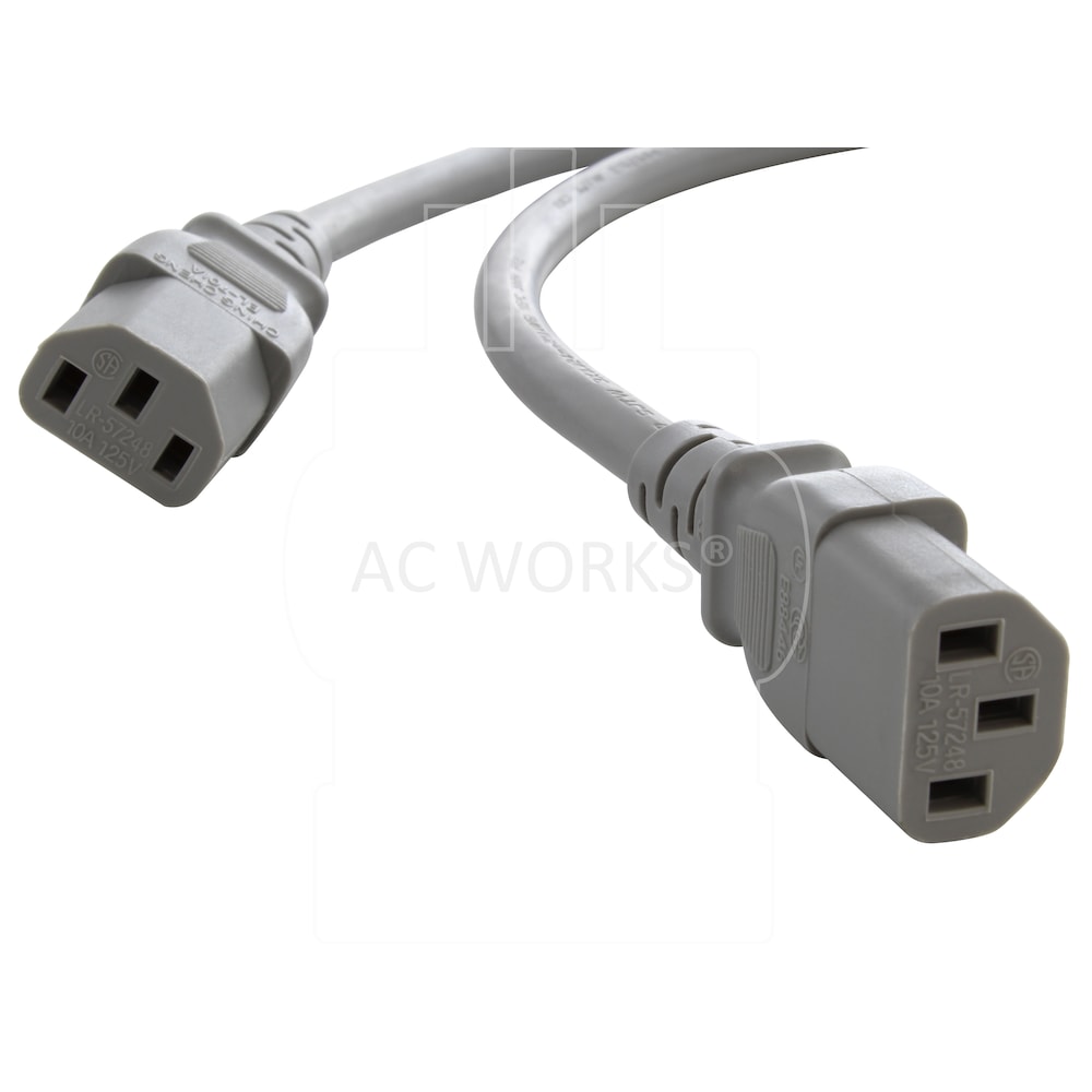 10ft 13A 16/3 Medical Grade Y-Cable with Two C13 Connectors