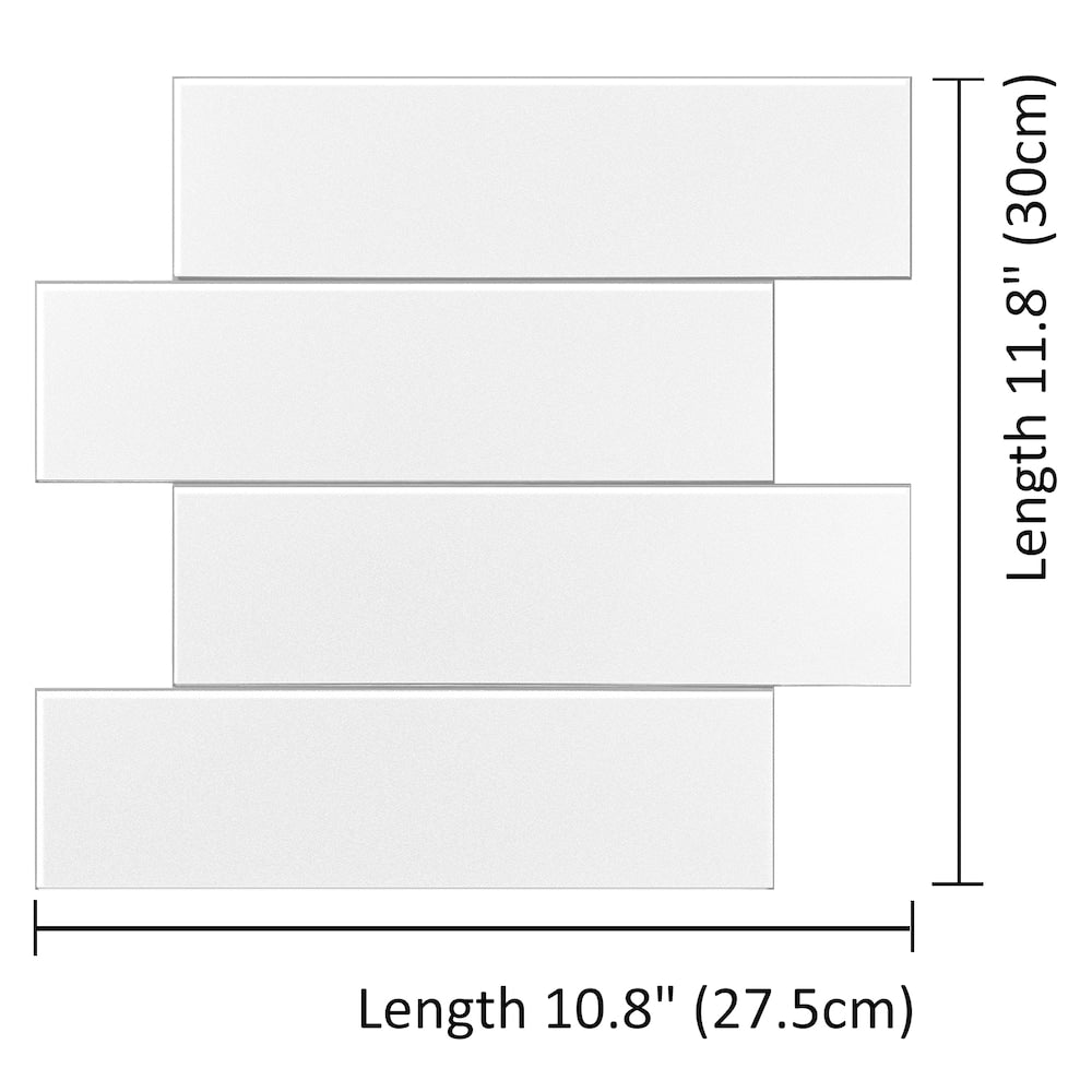 SPC Peel And Stick Backsplash Tile 11.81X10.83 White Long Subway