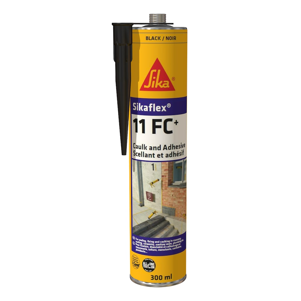 Sikaflex-11 FC+ Noir 300 mL, Adhésif Élastique Tout Usage et Scellant de Joint - Collage et Scellement