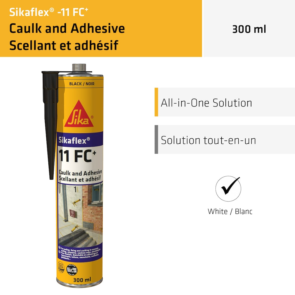 Sikaflex-11 FC+ Black 300 mL, All-Purpose Elastic Adhesive and Joint Sealant - Bonding and Sealing