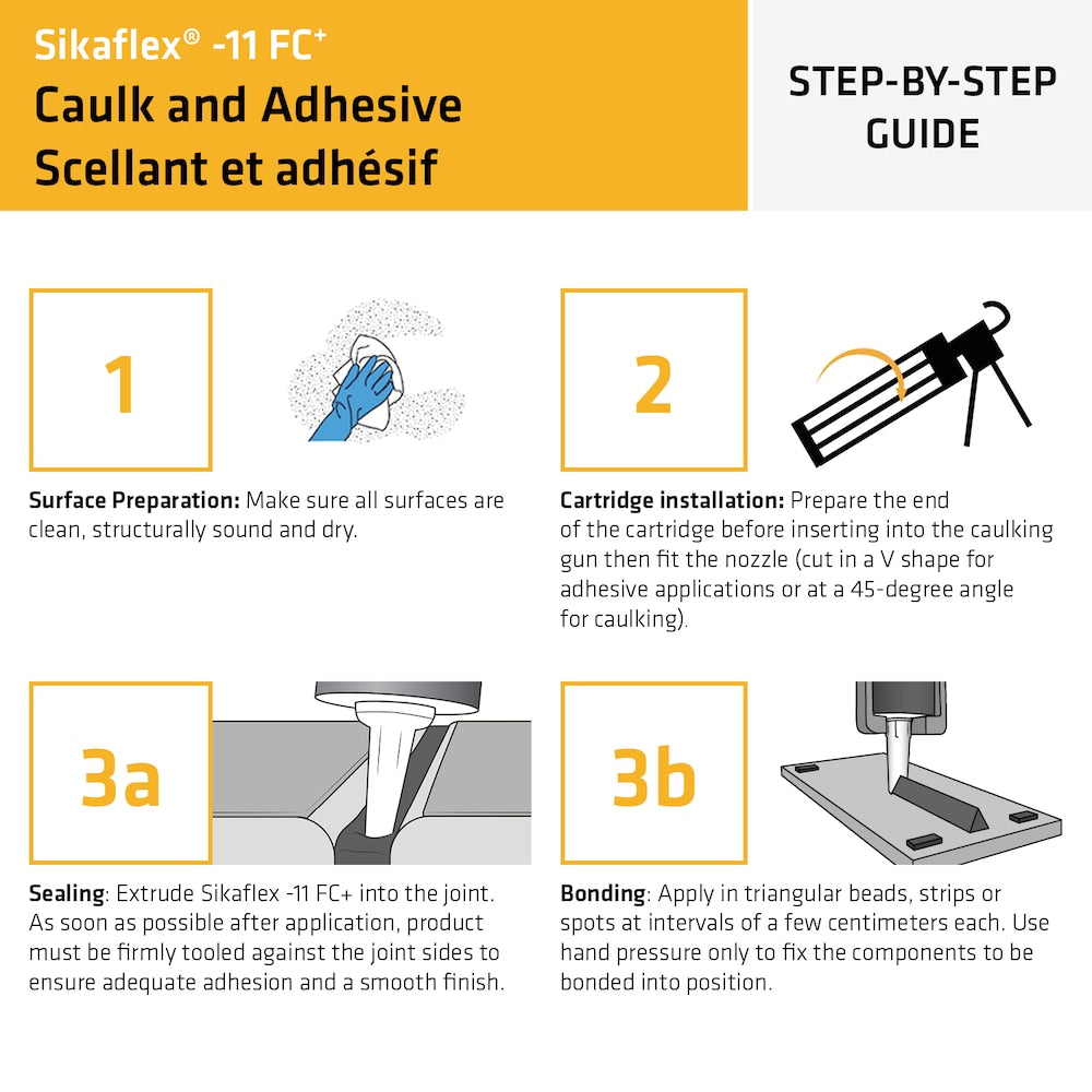 Sikaflex-11 FC+ Black 300 mL, All-Purpose Elastic Adhesive and Joint Sealant - Bonding and Sealing