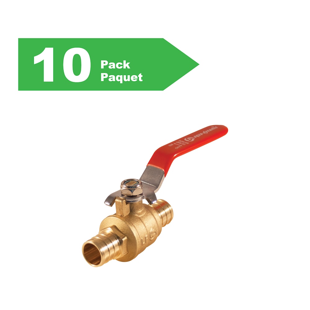 Robinet à tournant sphérique en laiton forgé PEX de 1/2 pouce (paquet de 10)