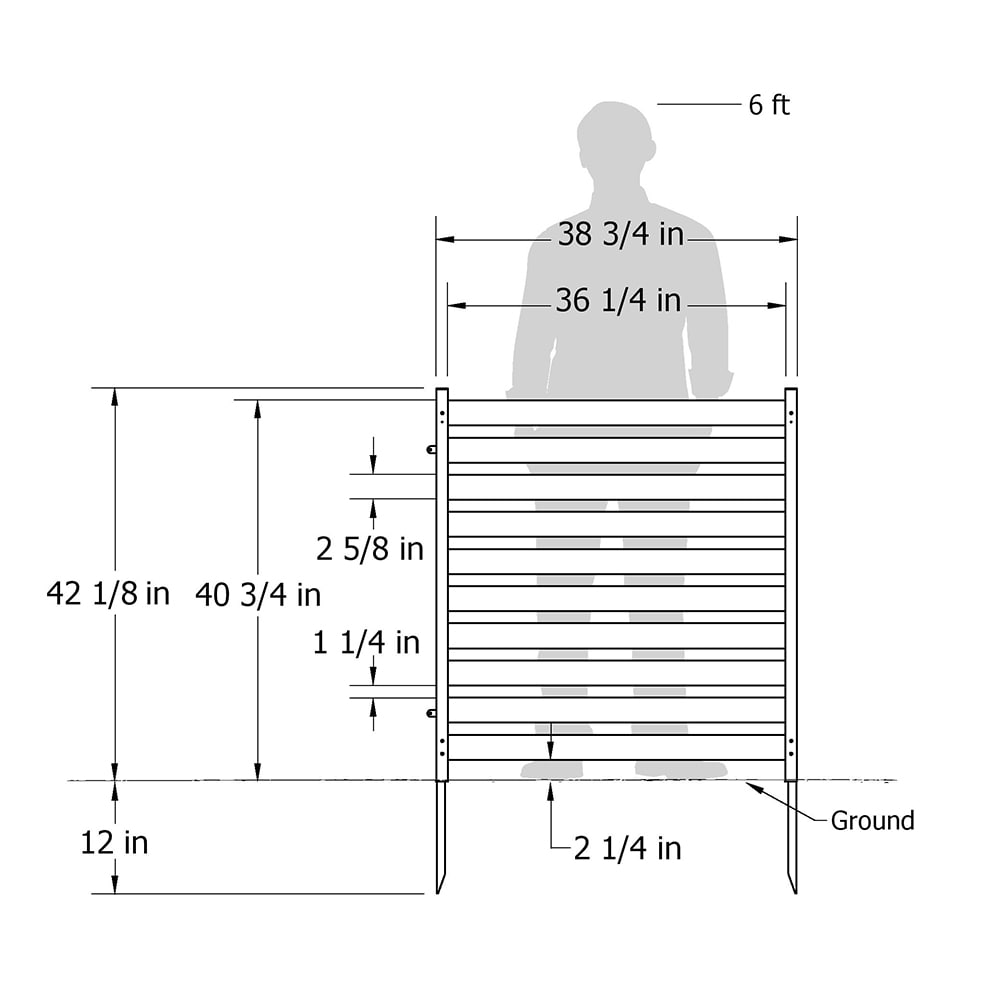 3.5ft H x 3ft W Charleston Wood Slat Screen Panels