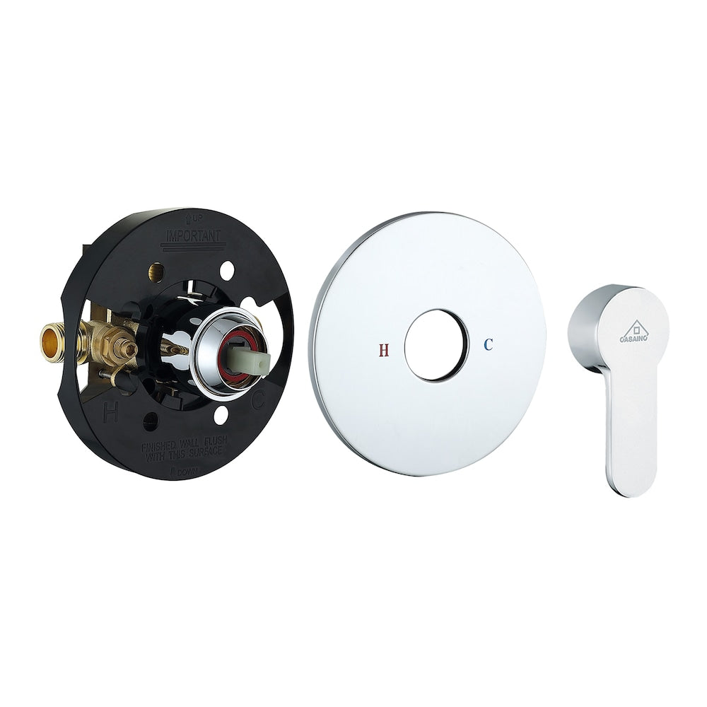 Wall Mounted Single-Handle 3 Sprays Shower Faucet in Chrome