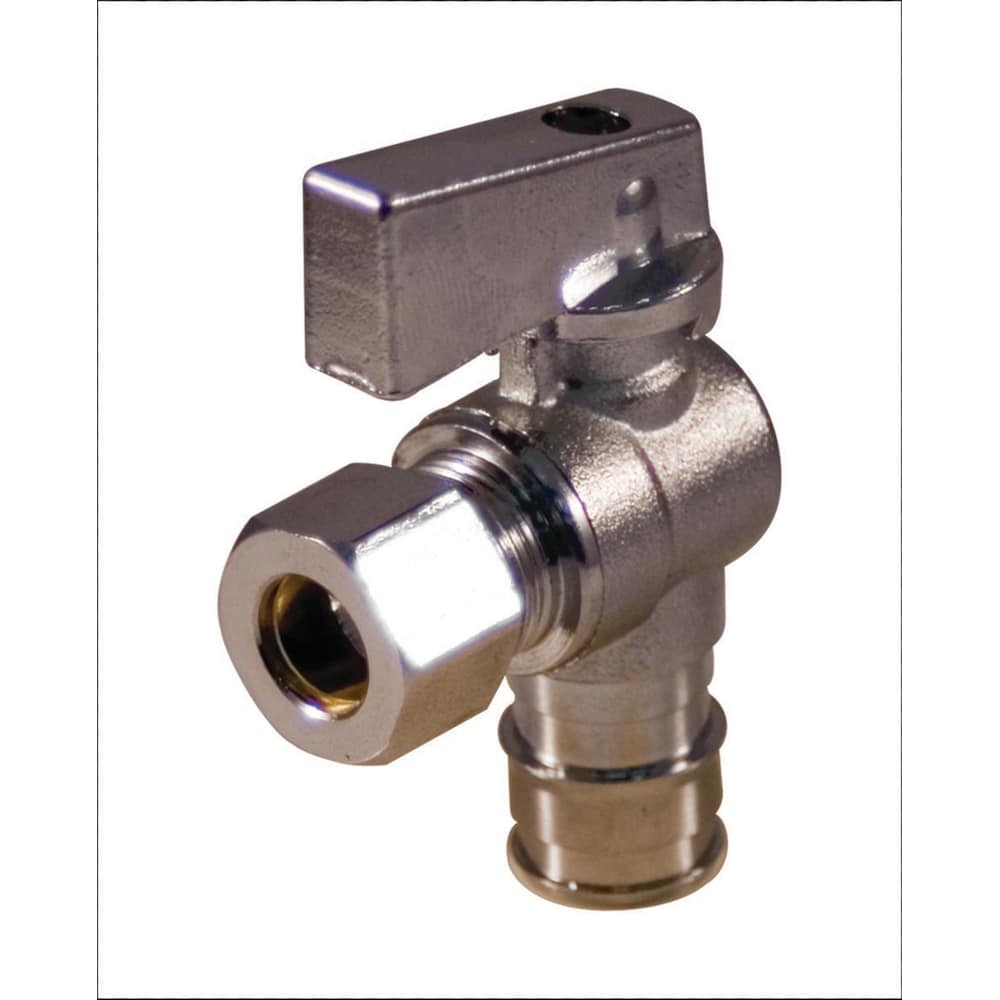 Vanne d'arrêt d'alimentation 1/2 pouce F1960 PEX x 3/8 pouce OD Comp. Angle quart de tour paquet de 25