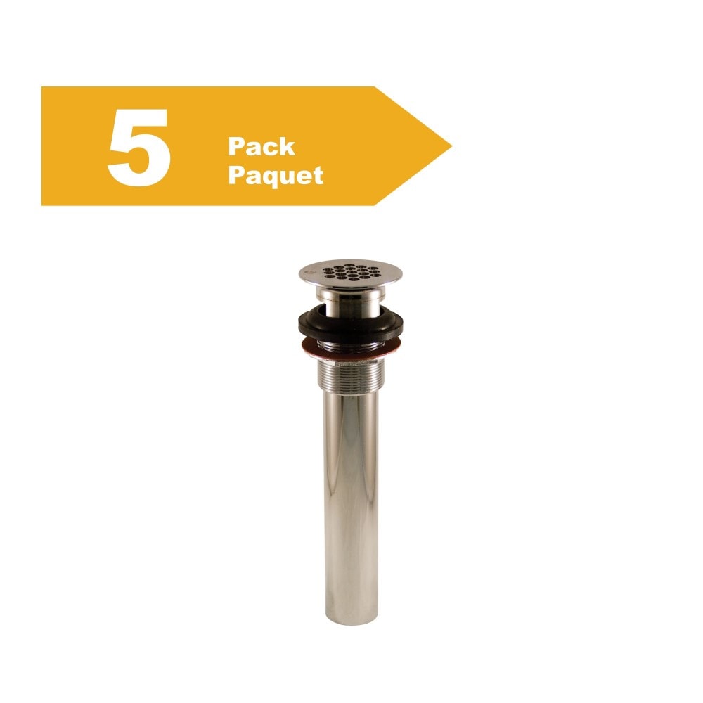 P.O. Plug 1-1/4 inch x 8 inch Brass with Chromed Grid Pack of 5