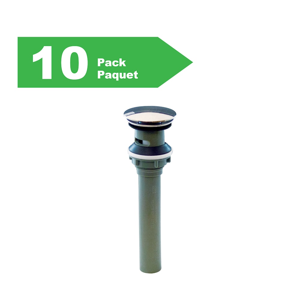 P.O. Plug Presto Pop-Up 2-3/4 inch x 9 inch Two Piece Plastic Body with Chrome Stopper Pack of 10