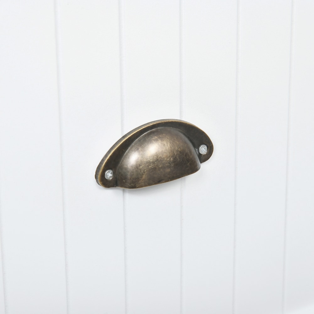 Banc de rangement à chaussures pour couloir, coin de salon, blanc