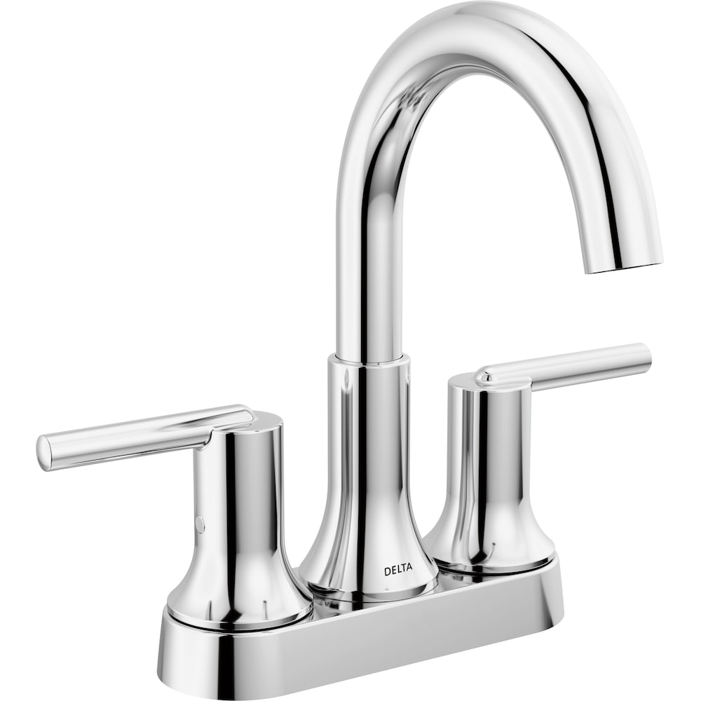Robinet de lavabo de salle de bain central à deux poignées Trinsic avec débit d'eau standard et poussoir en métal chromé