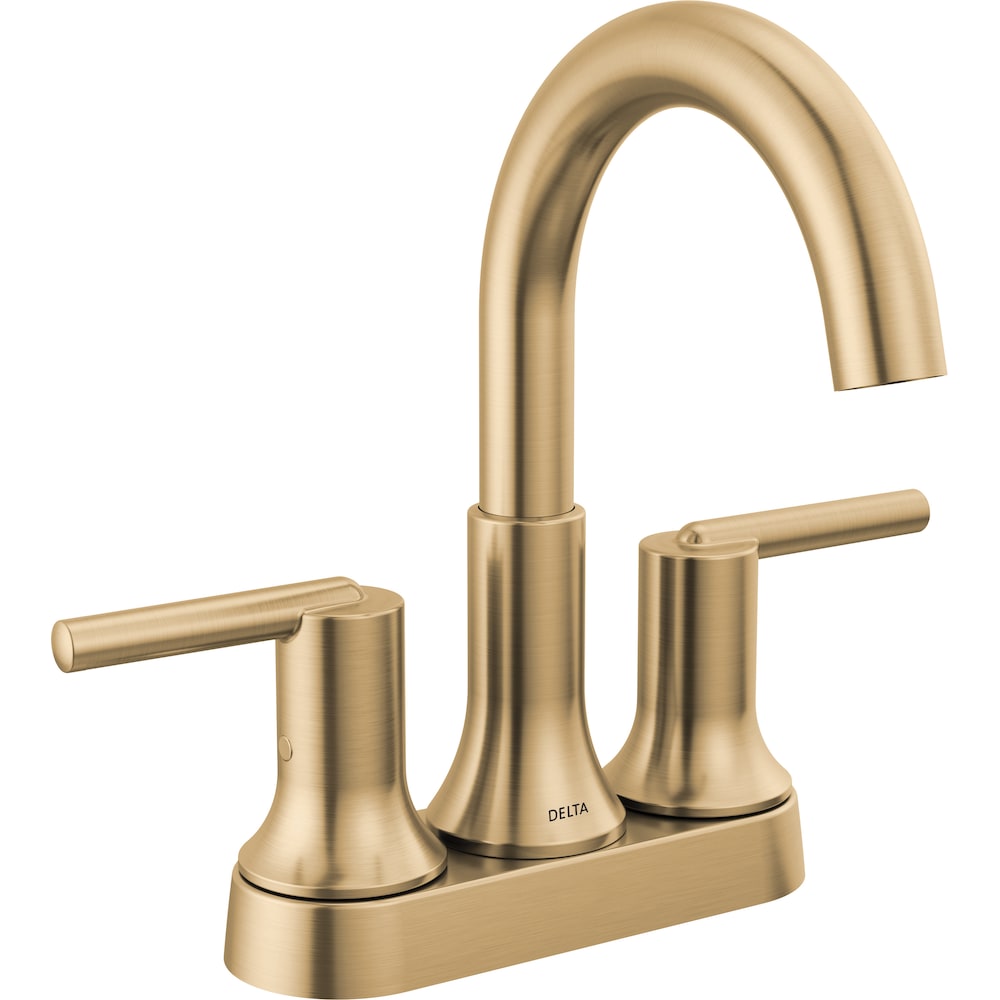 Robinet de lavabo de salle de bain central à deux poignées Trinsic avec débit d'eau standard et poussoir en métal doré