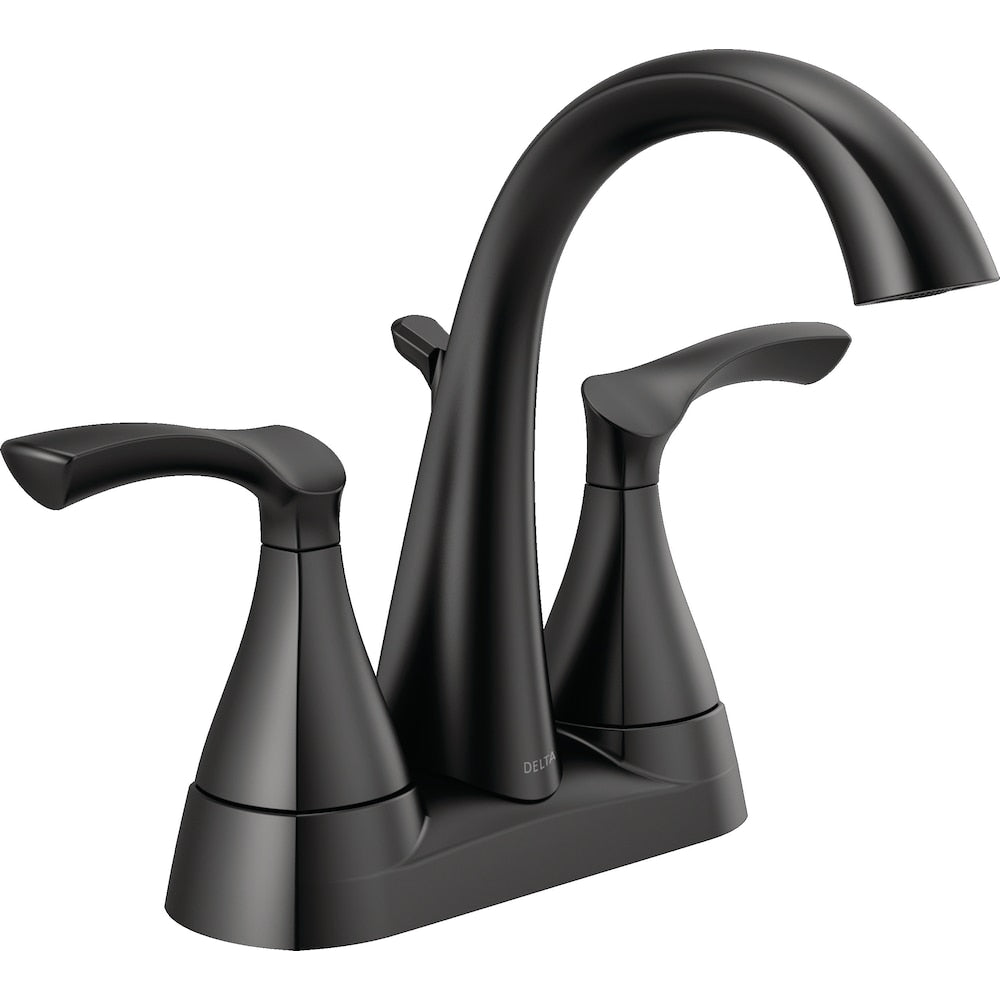 Sandover 2 Handle Centerset Bathroom Sink Faucet in Matte Black