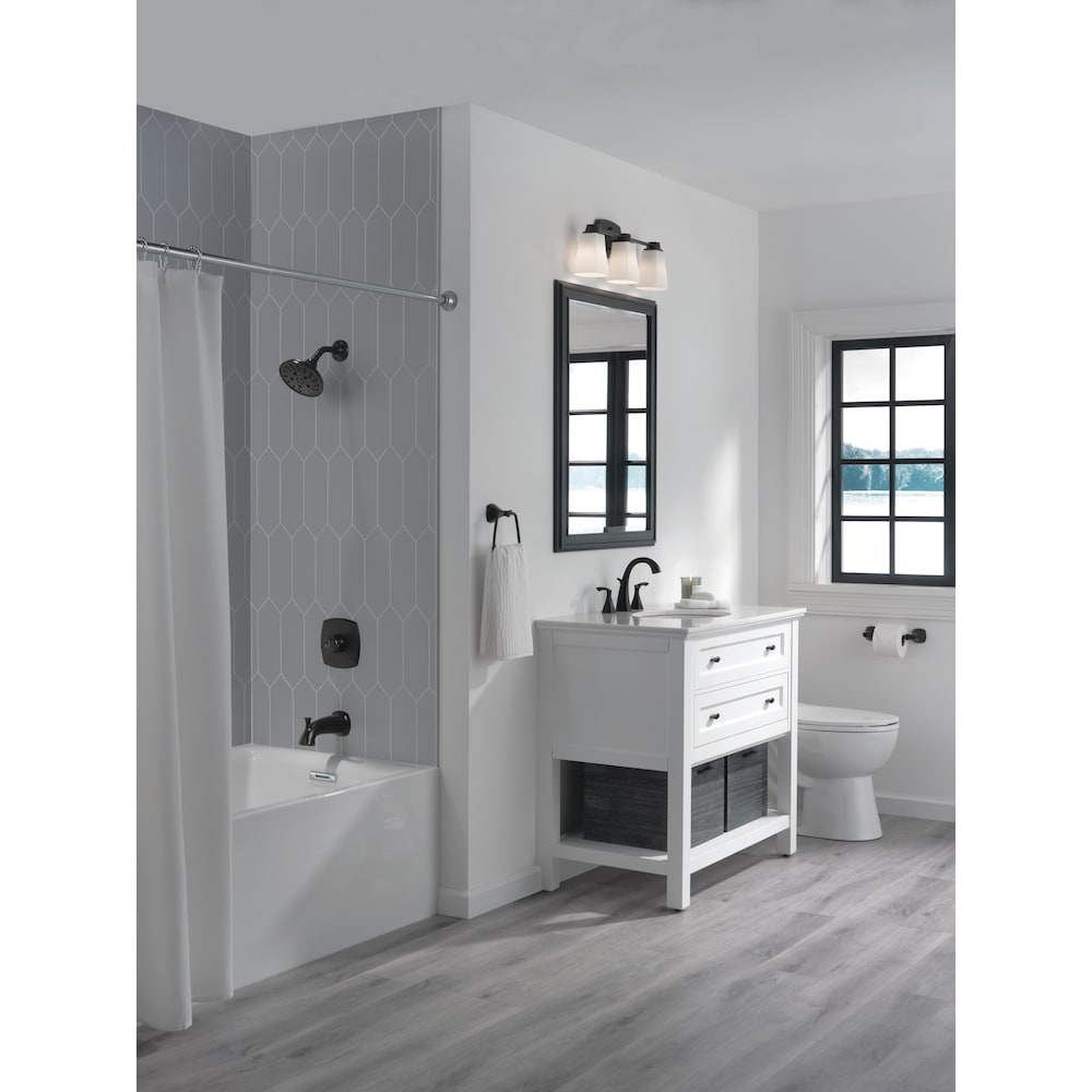 Robinet de salle de bain à deux poignées Sandover en noir mat