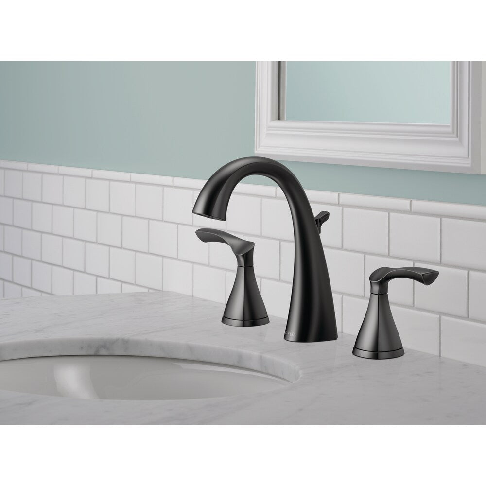 Robinet de salle de bain à deux poignées Sandover en noir mat
