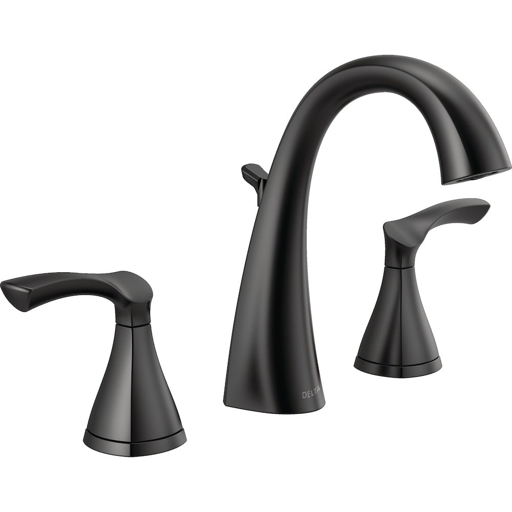 Robinet de salle de bain à deux poignées Sandover en noir mat