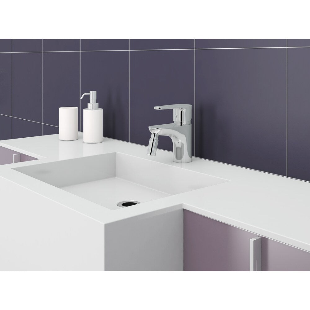 Robinet de salle de bain à levier unique à trou unique Sola avec lumière LED en chrome