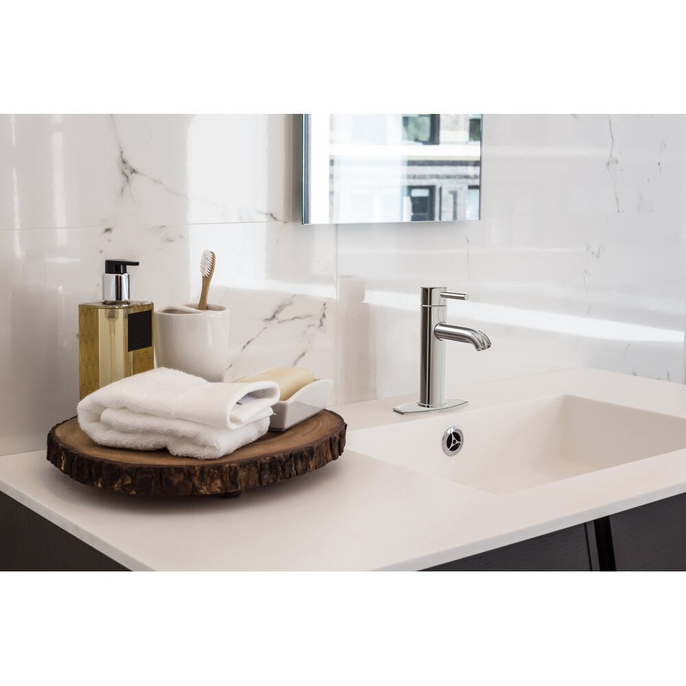 Robinet de salle de bain à levier unique à trou unique Argenta de 8,4 pouces en chrome