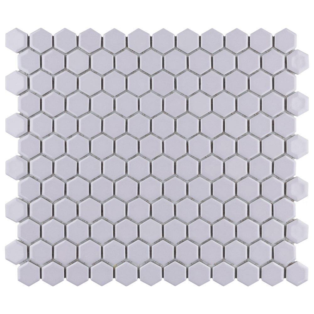 Sample - Metro 1" Hex Glossy Lavendar 6 in. x 6 in. Porcelain Mosaic