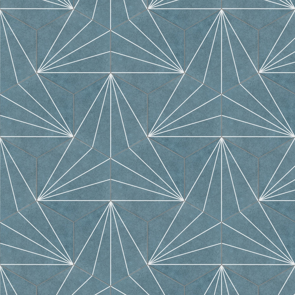 Sample - Aster Hex Azul 8-5/8 in. x 9-7/8 in. Porcelain Floor and Wall