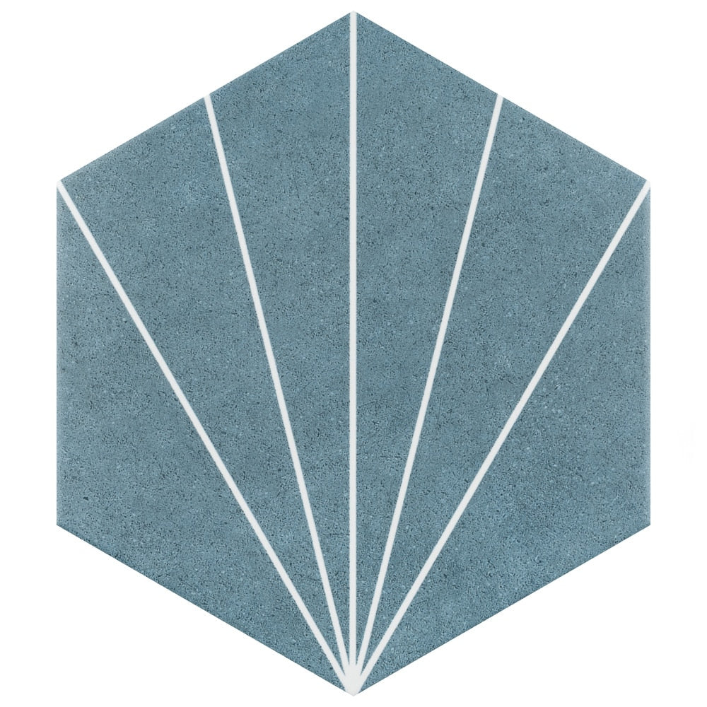 Sample - Aster Hex Azul 8-5/8 in. x 9-7/8 in. Porcelain Floor and Wall