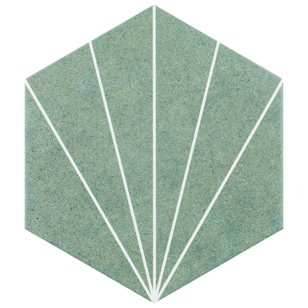 Sample - Aster Hex Verde 8-5/8 in. x 9-7/8 in. Porcelain Floor and Wall