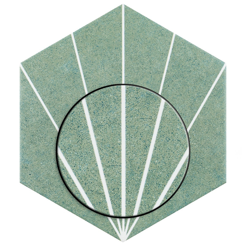 Sample - Aster Hex Verde 8-5/8 in. x 9-7/8 in. Porcelain Floor and Wall