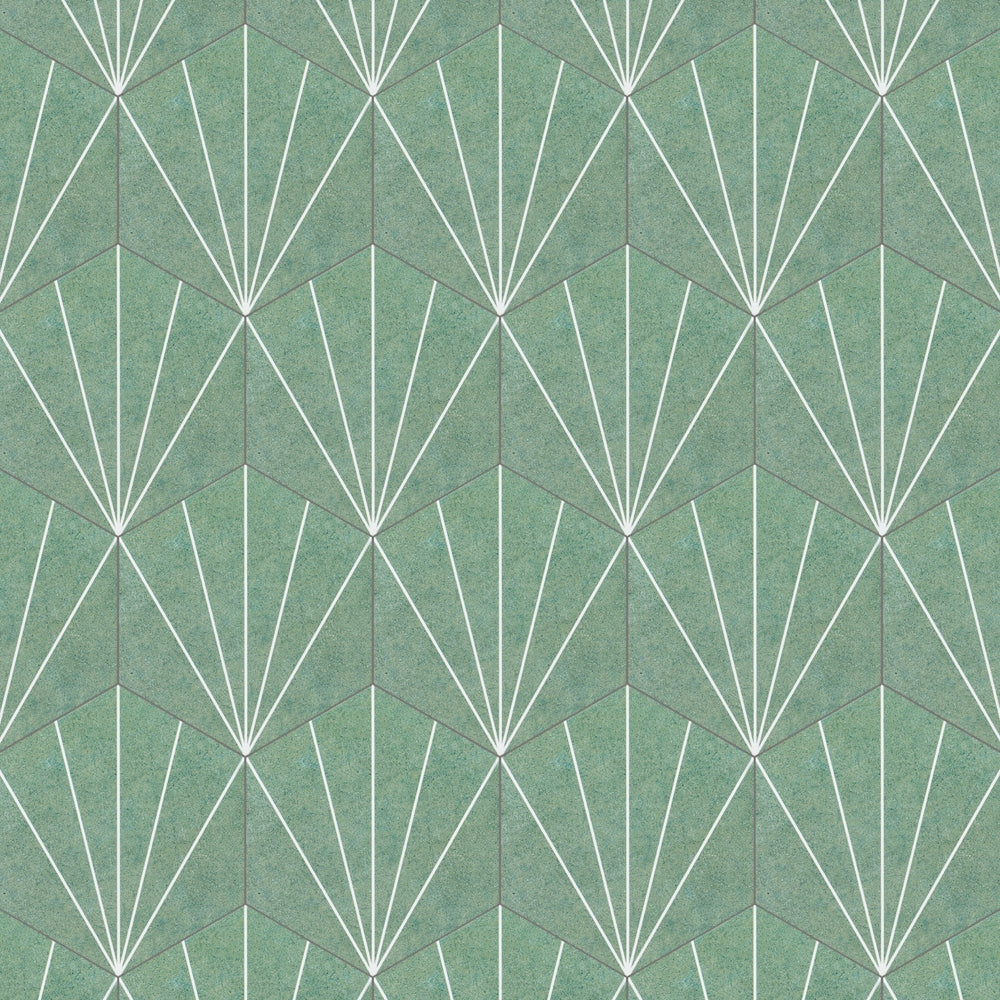 Sample - Aster Hex Verde 8-5/8 in. x 9-7/8 in. Porcelain Floor and Wall