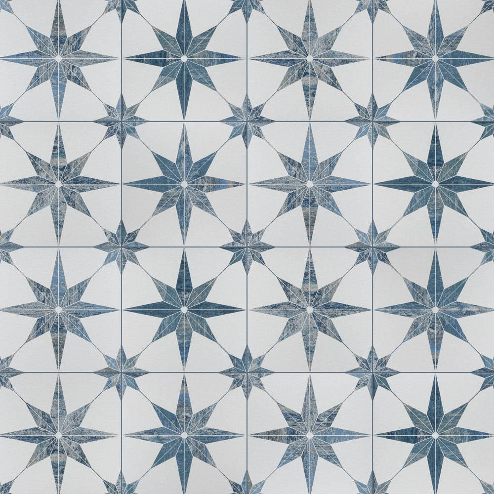 Sample - Cassis Stella Blue 9-3/4 in. x 9-3/4 in. Porcelain Floor and Wall