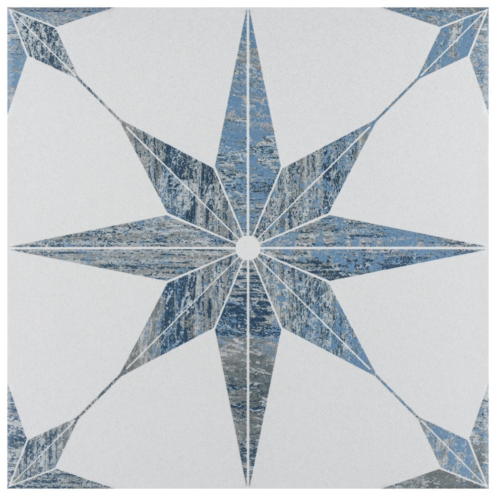 Sample - Cassis Stella Blue 9-3/4 in. x 9-3/4 in. Porcelain Floor and Wall